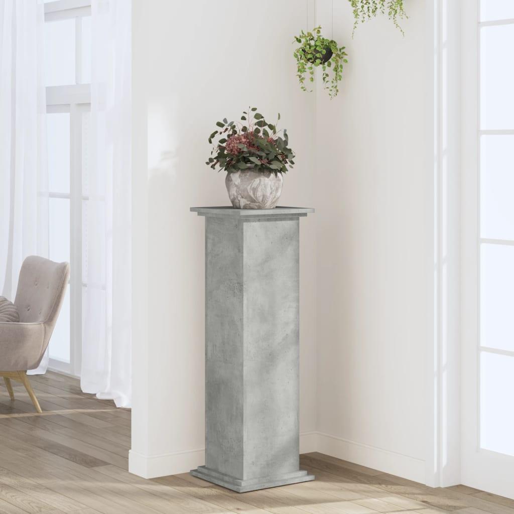 Plantestativ 33x33x100 cm konstrueret træ betongrå