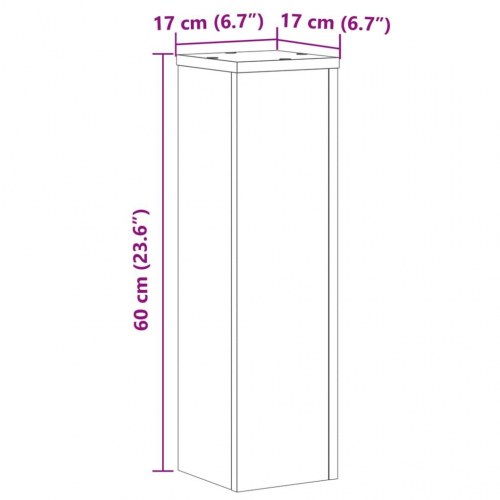 Plantestativer 2 stk. 17×17×60 cm i konstrueret træ - betongrå