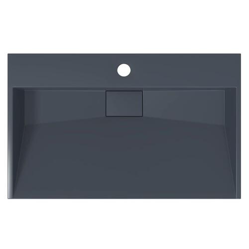Håndvask 60 x 38 x 11 cm mineralstøbt/marmorstøbt antracitgrå
