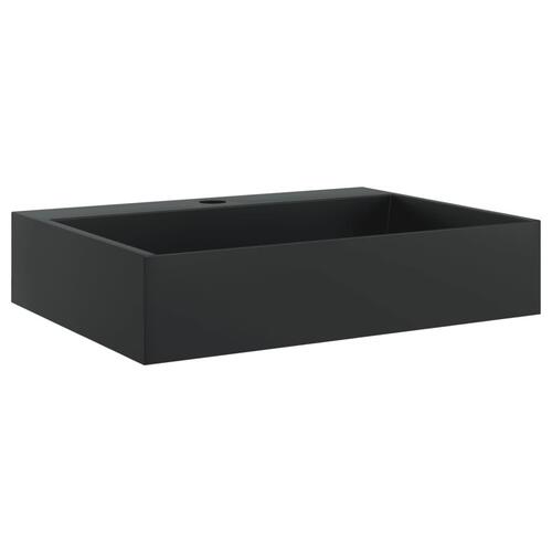 Håndvask 50x38x11 cm mineralstøbt/marmorstøbt matsort