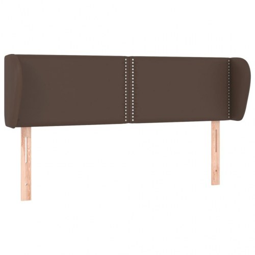 Sengegavl med kanter 147x23x78/88 cm kunstlæder brun