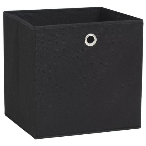 Opbevaringskasser 4 stk. 32x32x32 cm ikke-vævet stof sort