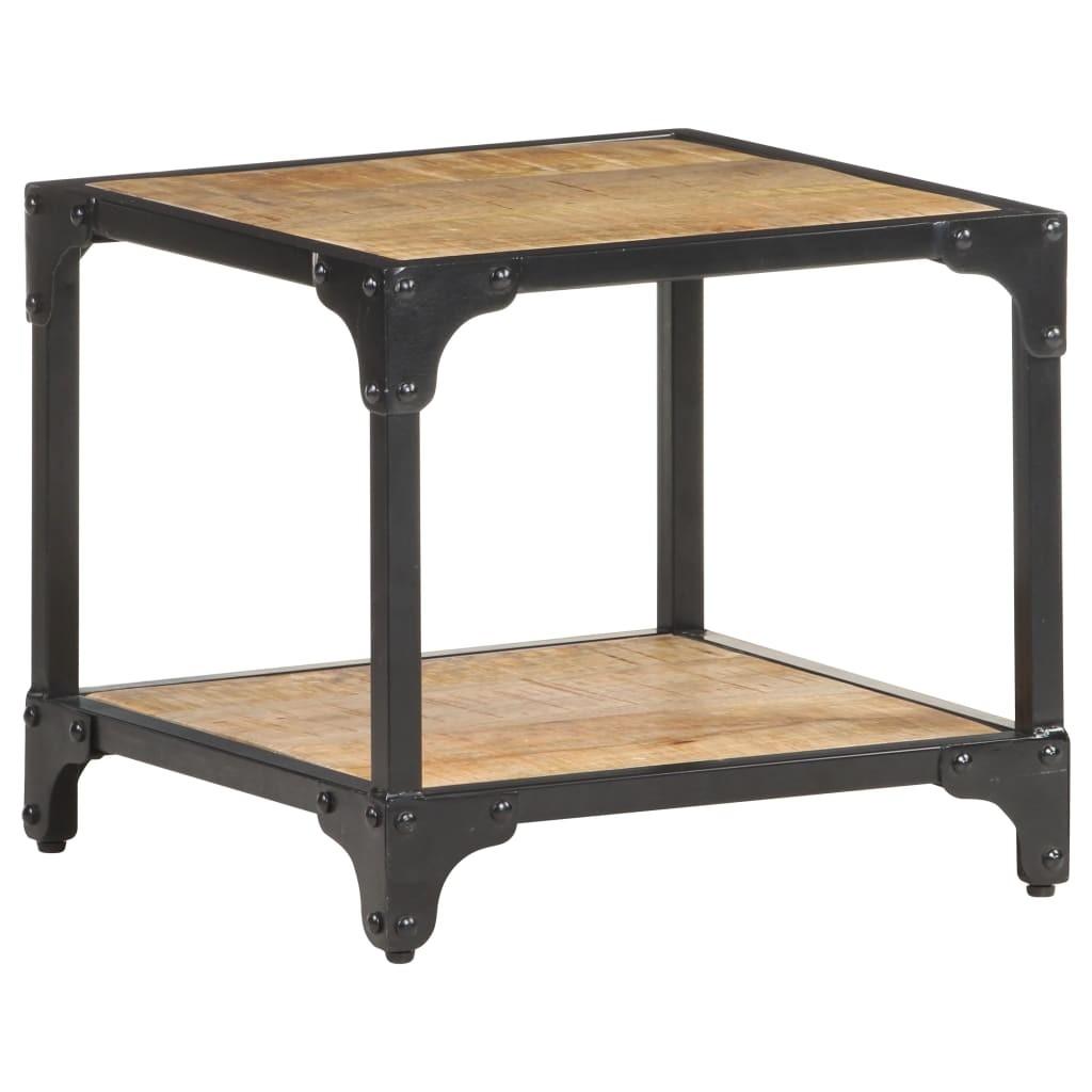 Sofabord 40x40x36 cm massivt ru mangotræ billede