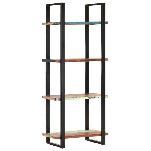Bogreol med 4 hylder 80x40x180 cm massivt genbrugstræ