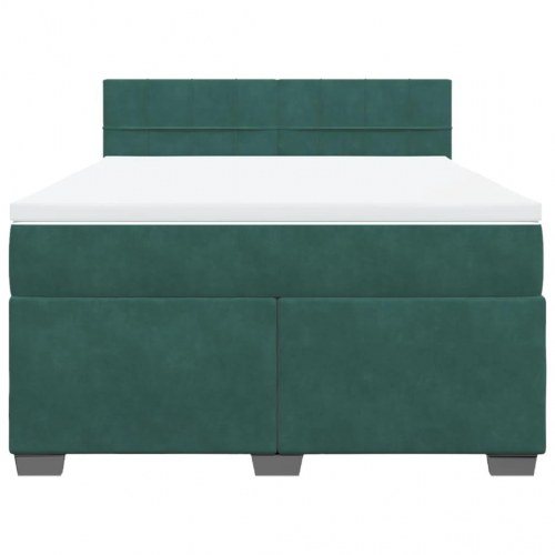 Kontinentalseng med madras 140x200 cm fløjl mørkegrøn
