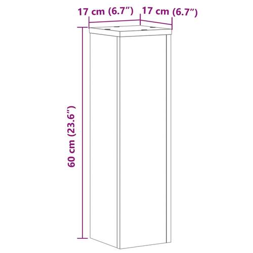 Plantestativer 2 stk. 17x17x60 cm konstrueret træ hid