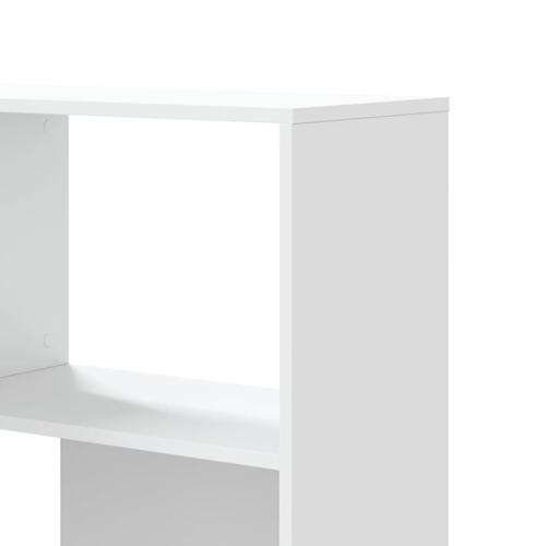 Bogreol til hjørne 85x85x140 cm 4 hylder konstrueret træ hvid