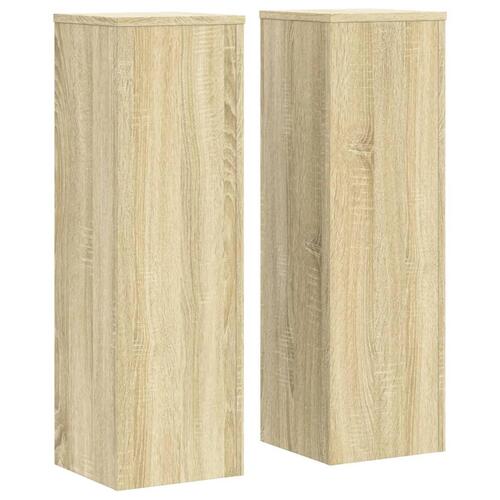 Plantestativer 2 stk. 25x25x80 cm konstrueret træ sonoma-eg
