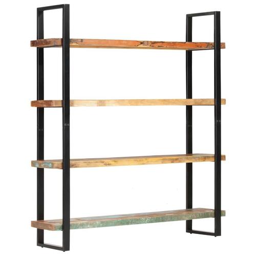 Bogreol med 4 hylder 160x40x180 cm massivt genbrugstræ