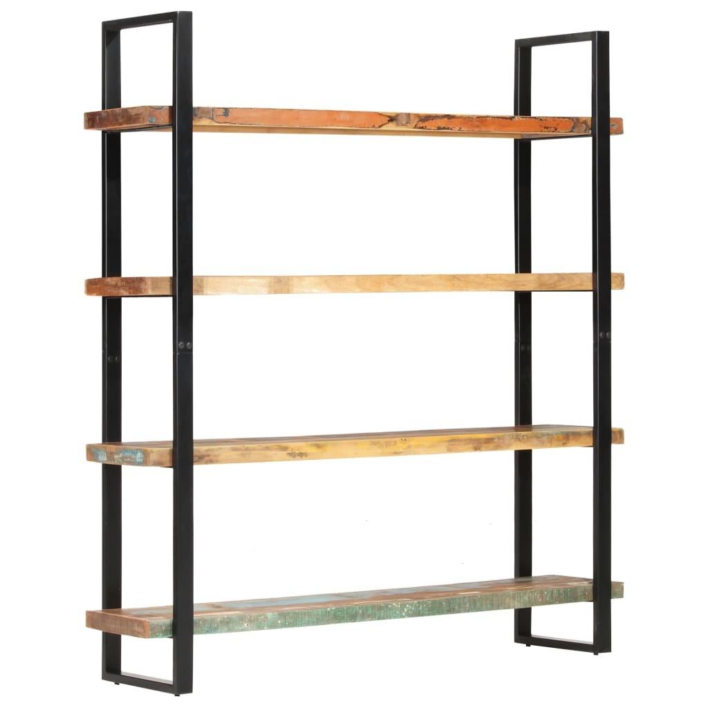 Bogreol med 4 hylder 160x40x180 cm massivt genbrugstræ