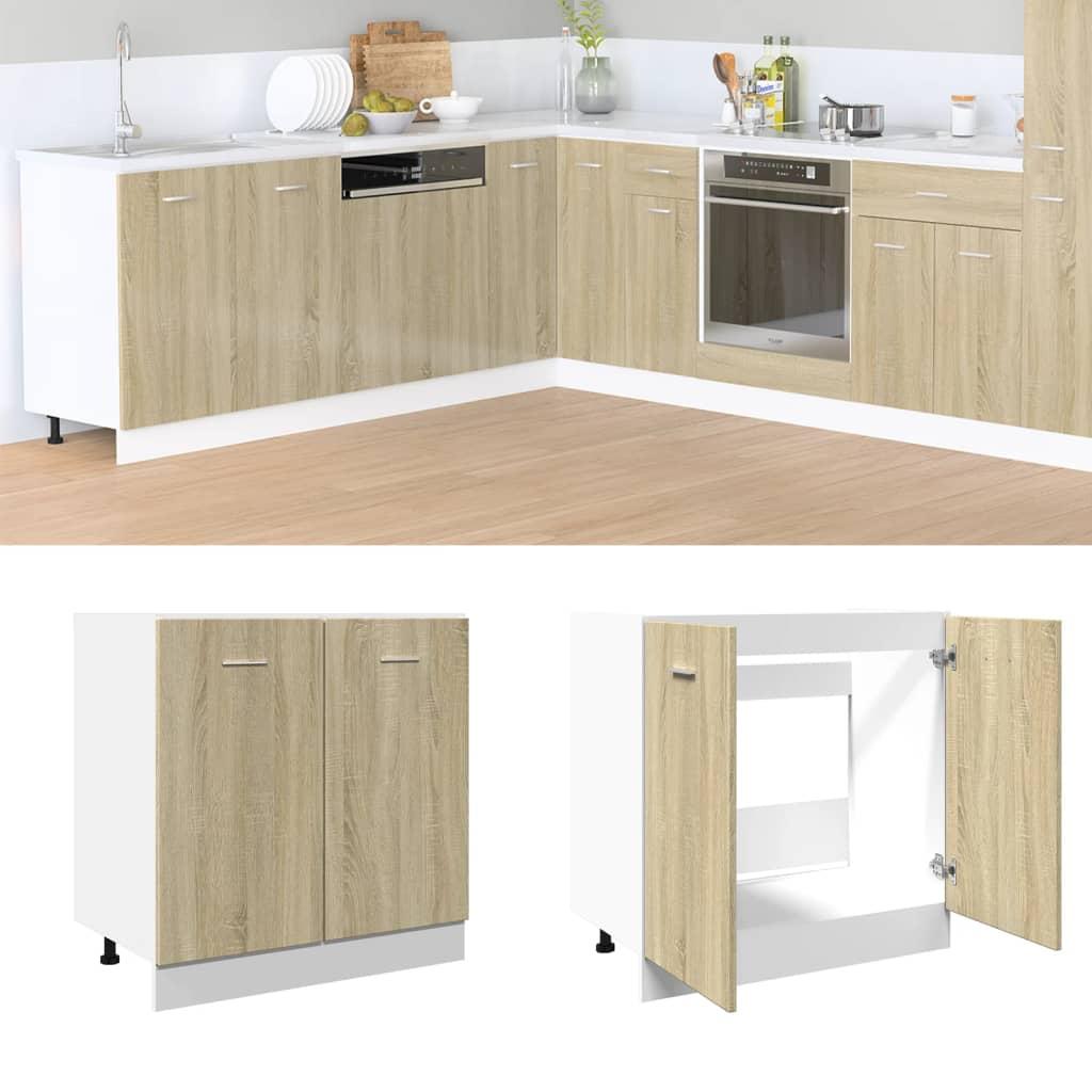 Underskab 80x46x81,5 cm konstrueret træ sonoma-eg