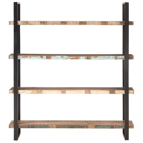 Bogreol med 4 hylder 160x40x180 cm massivt genbrugstræ