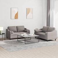 2 personers sofa med puder stof gråbrun