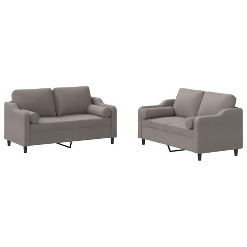 2 personers sofa med puder stof gråbrun