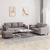 3 personers sofa med puder stof gråbrun