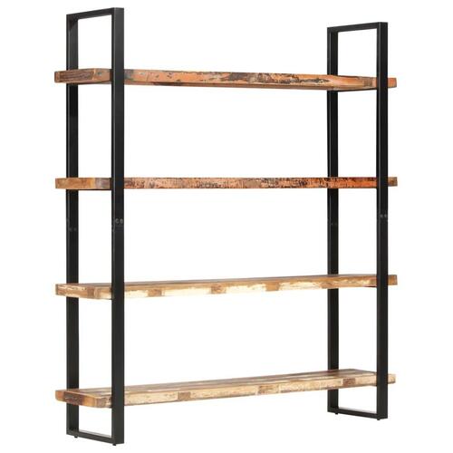Bogreol med 4 hylder 160x40x180 cm massivt genbrugstræ