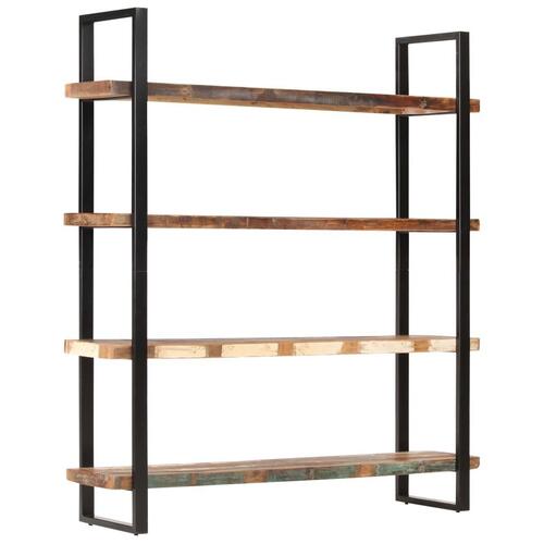Bogreol med 4 hylder 160x40x180 cm massivt genbrugstræ