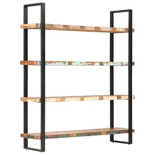 Bogreol med 4 hylder 160x40x180 cm massivt genbrugstræ