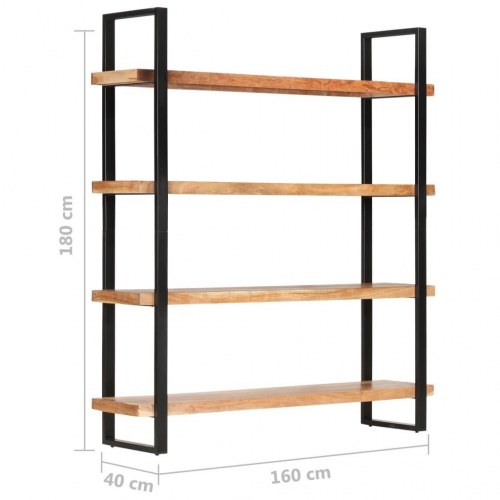 Bogreol med 4 hylder 160x40x180 cm massivt akacietræ