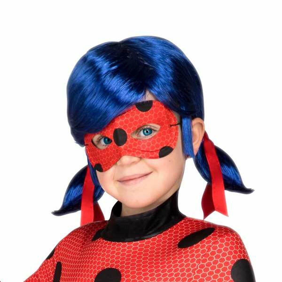 Paryk til kostume Ladybug - blå med blødt øjenbind, tvillingepakke (S, 3+ år) billede