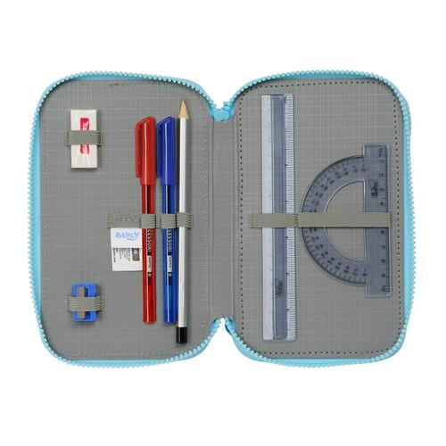Tredobbelt Penalhus Bluey Himmelblå 12,5 x 19,5 x 5,5 cm 36 Dele