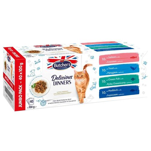Kattemad Butcher's Delicious Dinners Fisk 40 x 100 g