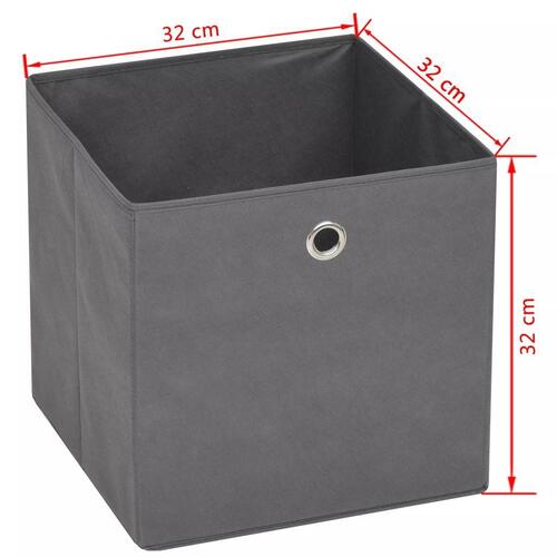 Opbevaringskasser 4 stk. 32x32x32 cm ikke-vævet stof grey
