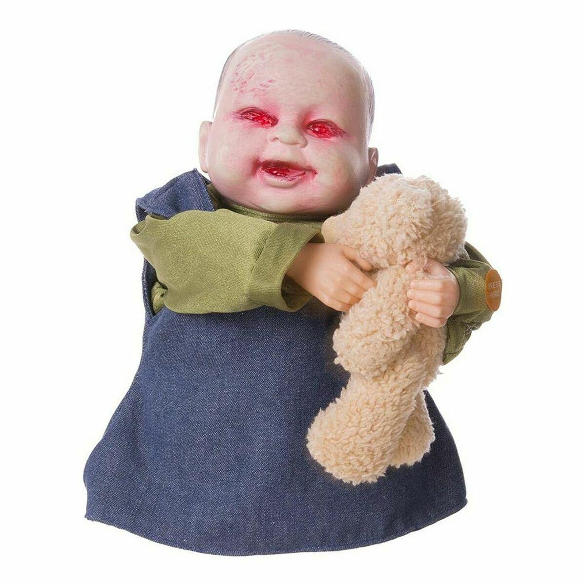 Halloween dekoration ond dukke med lys, lyd og bevægelse (24 × 19 × 20 cm)