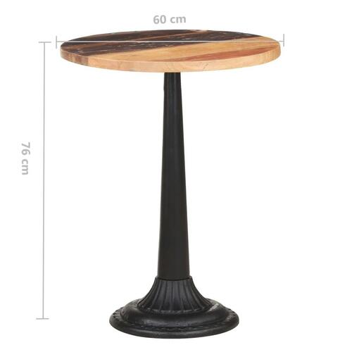 Bistrobord Ø60x76 cm massivt genbrugstræ