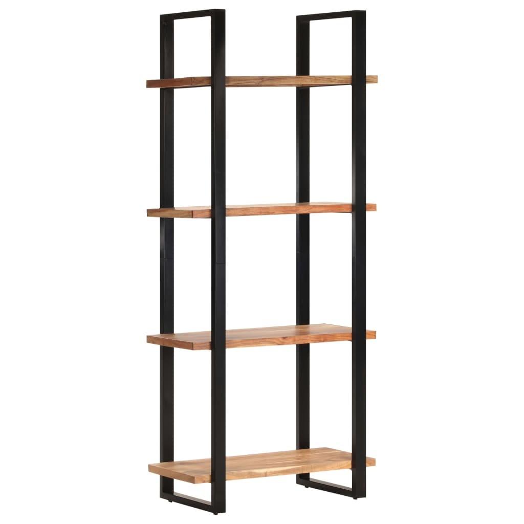 Bogreol med 4 hylder 80x40x180 cm massivt akacietræ