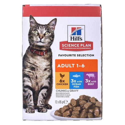 Kattemad Hill's Feline Adult Multipack Classic Kylling Fisk