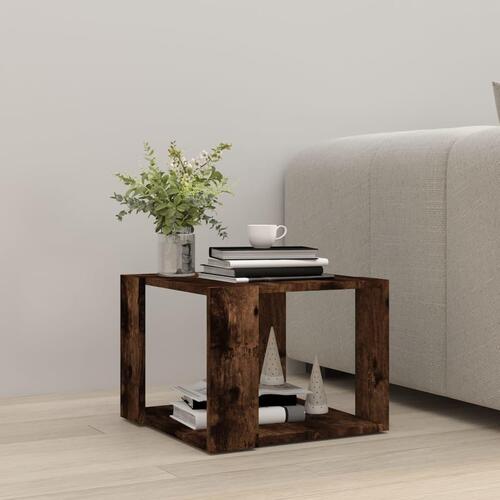 Sofabord 40x40x30 cm konstrueret træ røget egetræsfarve