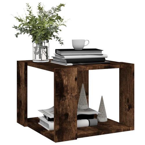 Sofabord 40x40x30 cm konstrueret træ røget egetræsfarve
