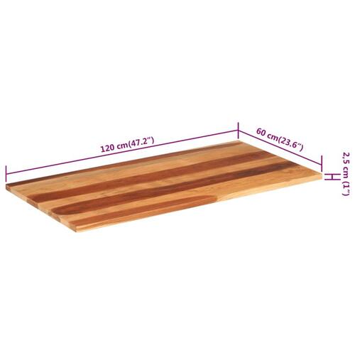 Bordplade 120x60x(2,5-2,7) cm massivt akacietræ