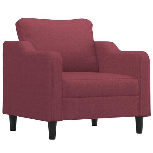 3 personers sofa med puder stof vinrød