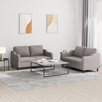 2 personers sofa med hynder stof gråbrun