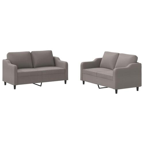 2 personers sofa med hynder stof gråbrun