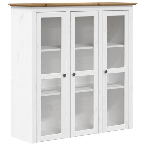 Skænk BODO 115,5x43x200,5 cm massivt fyrretræ hvid og brun