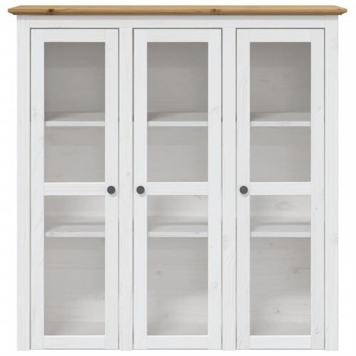 Skænk BODO 115,5x43x200,5 cm massivt fyrretræ hvid og brun