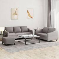 3 personers sofa med hynder stof gråbrun