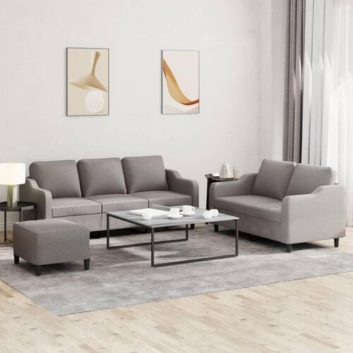 3 personers sofa med hynder stof gråbrun