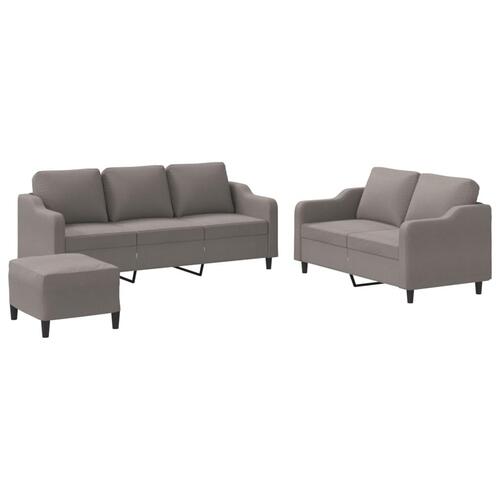 3 personers sofa med hynder stof gråbrun
