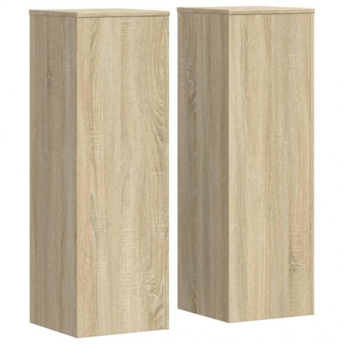 Plantestativer 2 stk. - 33×33×100 cm i konstrueret træ, sonoma-eg