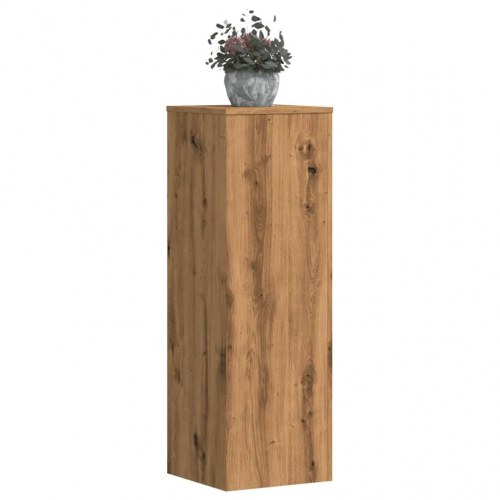 Plantestativer sæt á 2 - 33×33×100 cm i konstrueret træ, egetræsfarve