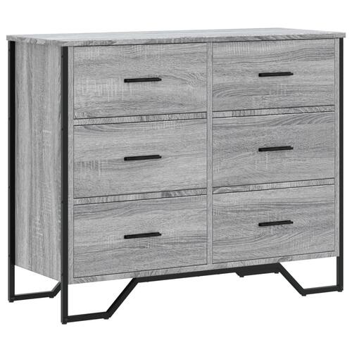 Kommode 91x35,5x74,5 cm konstrueret træ sonoma-eg