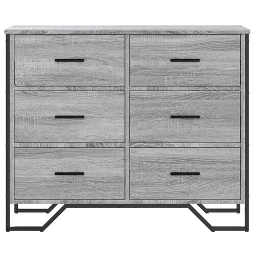 Kommode 91x35,5x74,5 cm konstrueret træ sonoma-eg