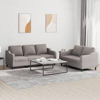 2 personers sofa med hynder stof gråbrun