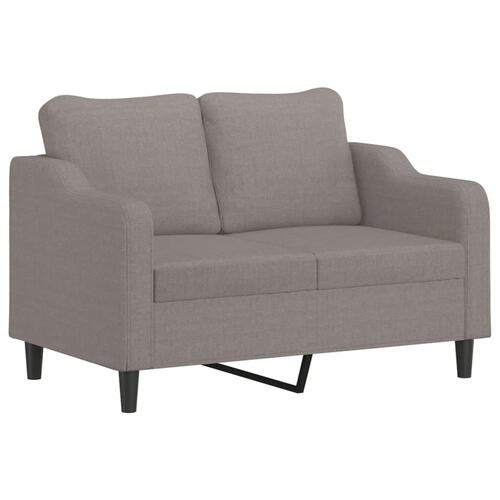 2 personers sofa med hynder stof gråbrun