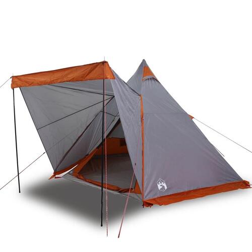 6-personers campingtelt vandafvisende grå