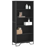 Bogreol 80x31x169 cm konstrueret træ sort